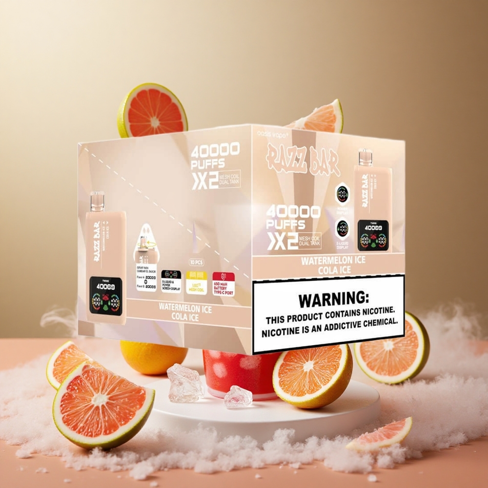 Arbuz Lód_Kola Lód Razz Bar 40000 Zaciągnięć Wyświetlacz Mocy vape wholesale Poland