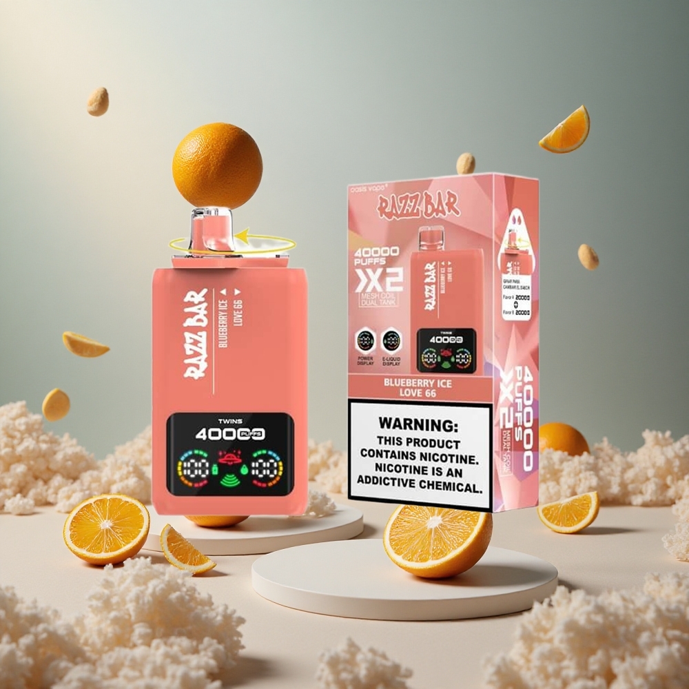 Borówka Lód Razz Bar 40000 Zaciągnięć Wyświetlacz Mocy vape wholesale Poland