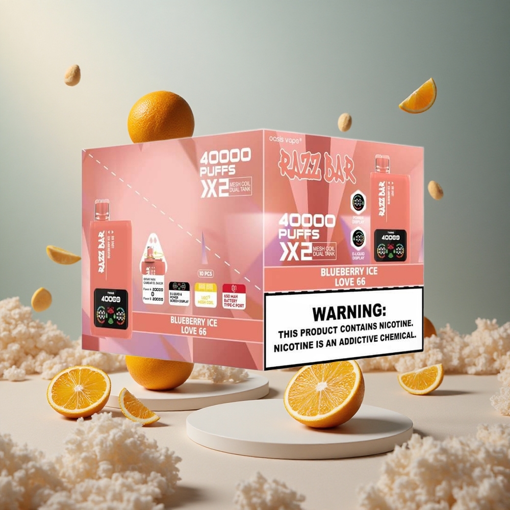 Borówka Lód Razz Bar 40000 Zaciągnięć Wyświetlacz Mocy vape wholesale Poland