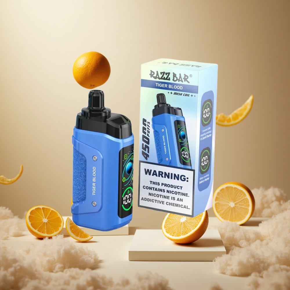 Krew Tygrysa Razz Bar 45000 Zaciągnięć Typ-C Ładowanie vape wholesale Poland