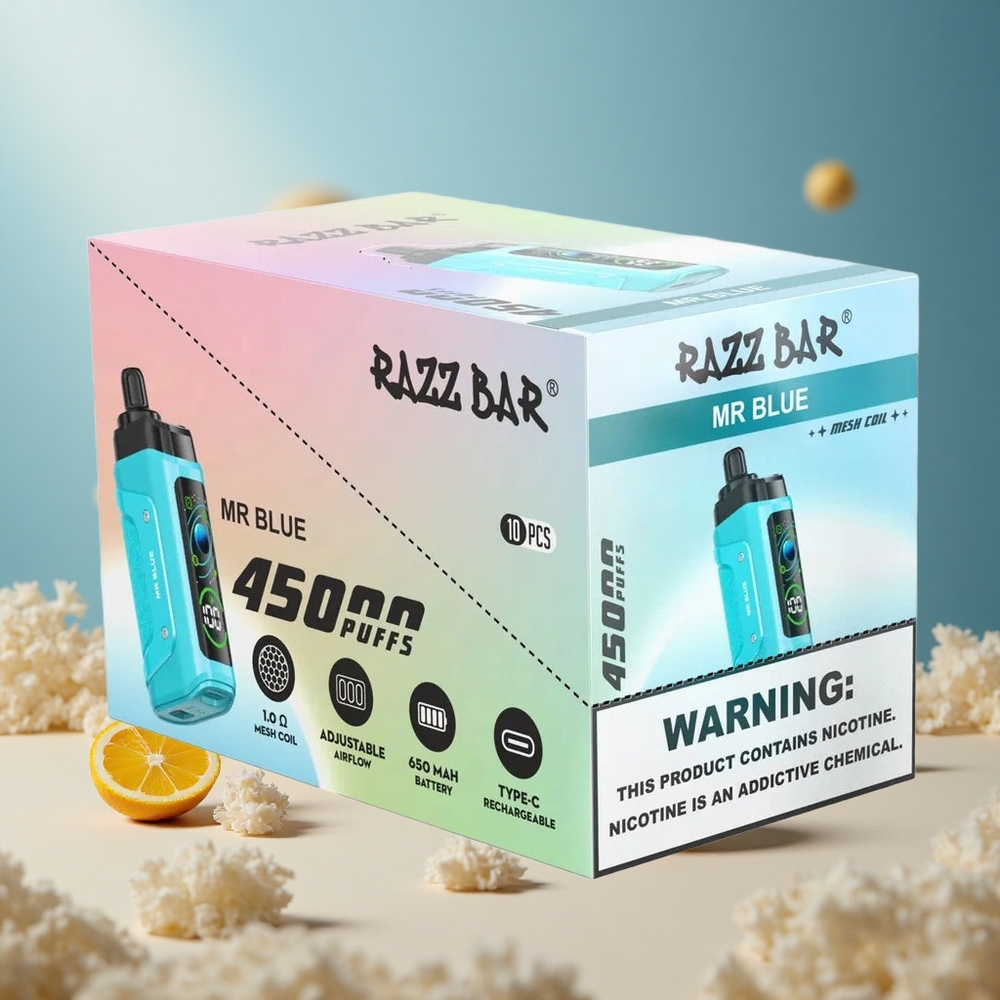 Malinowy Razz Bar 45000 Zaciągnięć Jednorazowy Vape z Regulacją Przepływu Powietrza vape wholesale Poland