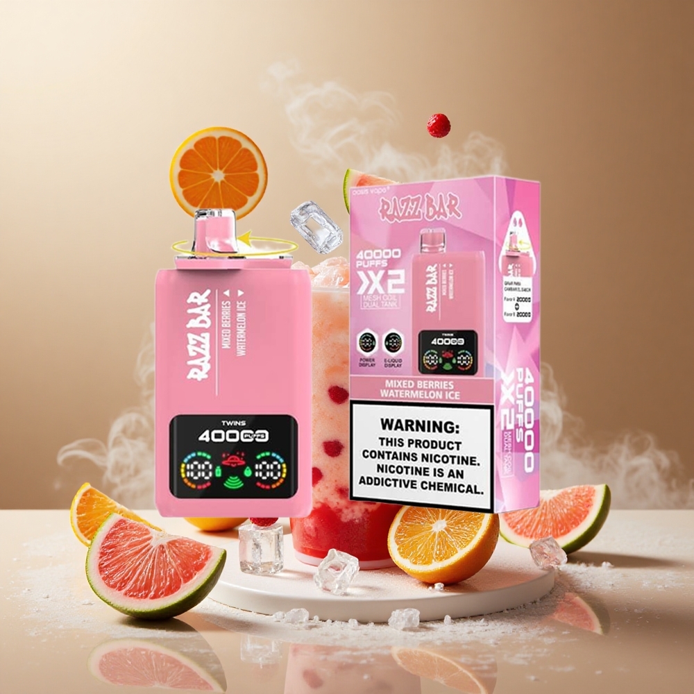 Mieszane Jagody_Wodmelon Lód Razz Bar 40000 Zaciągnięć Wyświetlacz Mocy vape wholesale Poland