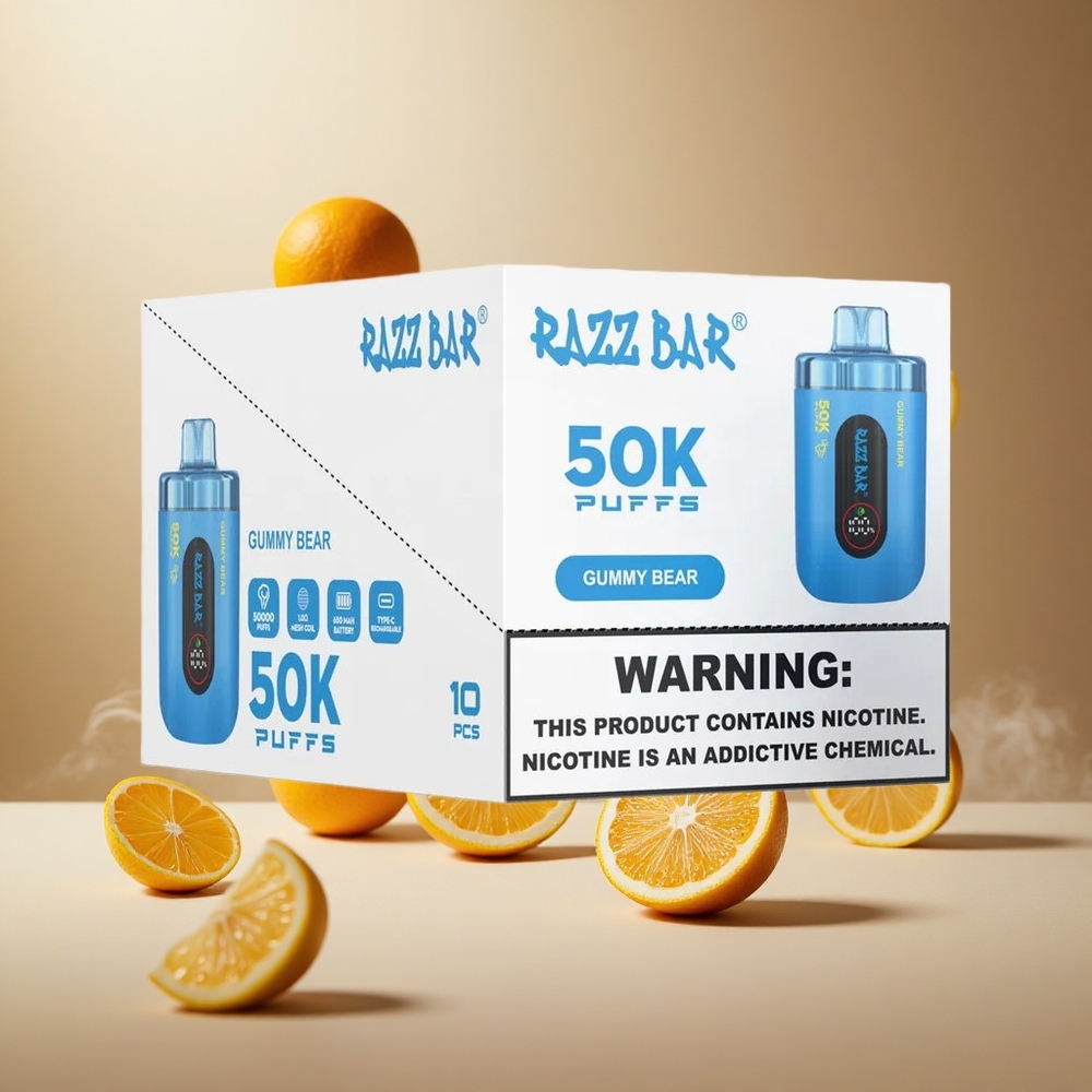 Miś Gumiś Razz Bar 50K Zaciągnięć 10 Ohm Mesh Coil 650 Mah vape wholesale Poland