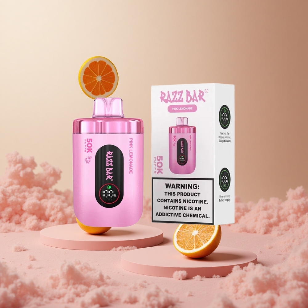 Różowa Lemonada Razz Bar 50K Zaciągnięć 10 Ohm Mesh Coil 650 Mah vape wholesale Poland