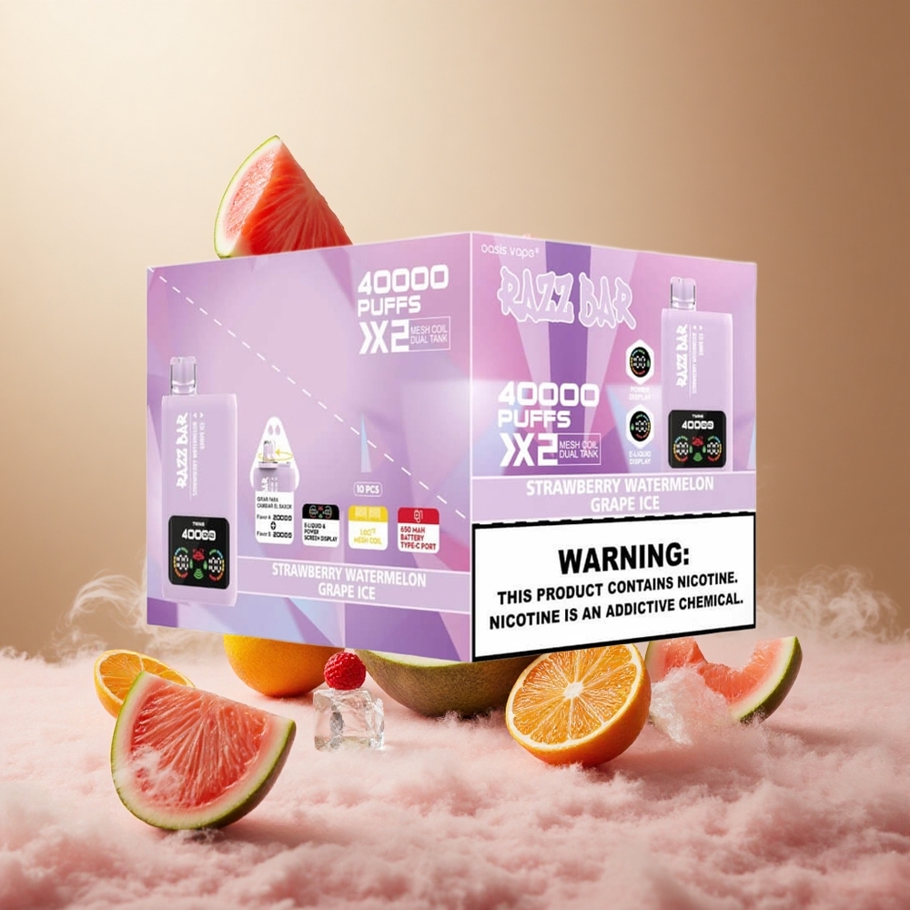 Truskawka Arbuz_Lód Winogronowy Razz Bar 40000 Zaciągnięć Wyświetlacz Mocy vape wholesale Poland