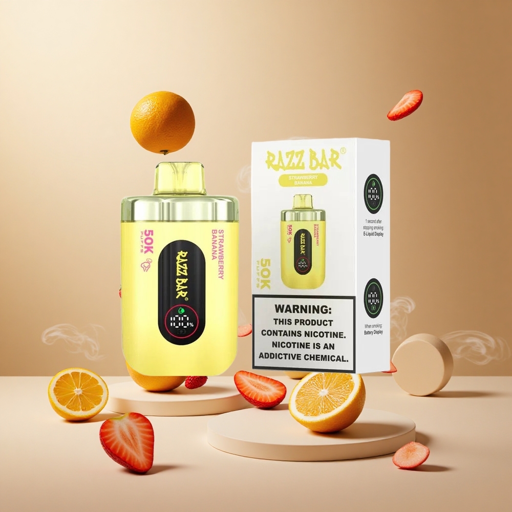 Truskawka Banan Razz Bar 50K 50000 Zaciągnięć Typ-C vape wholesale Poland