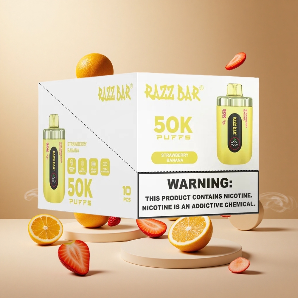 Truskawka Banan Razz Bar 50K 50000 Zaciągnięć Typ-C vape wholesale Poland