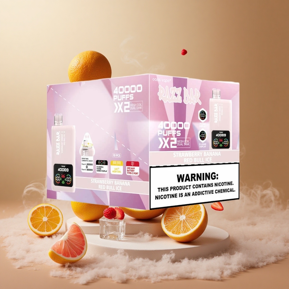 Truskawka Banan_Razz Bar 40000 Zaciągnięć Wyświetlacz Mocy vape wholesale Poland