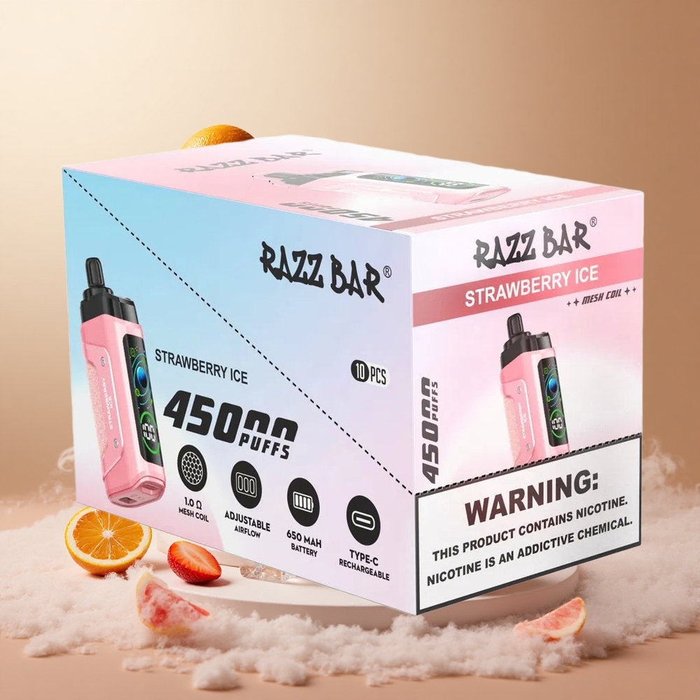 Truskawkowo-Lodowa Razz Bar 45000 Zaciągnięć Wymienny Wlot Powietrza vape wholesale Poland