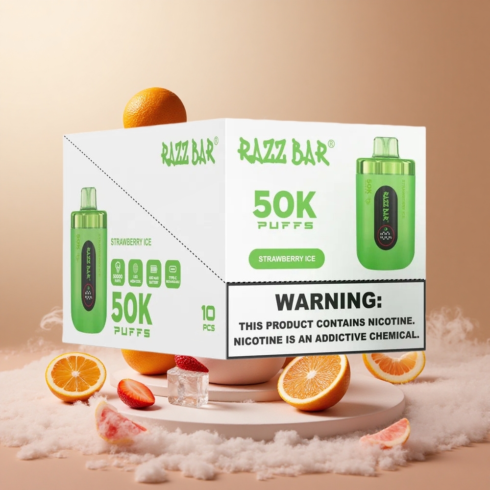 Truskawkowy Lód Razz Bar 50K Zaciągnięć 650 Mah vape wholesale Poland