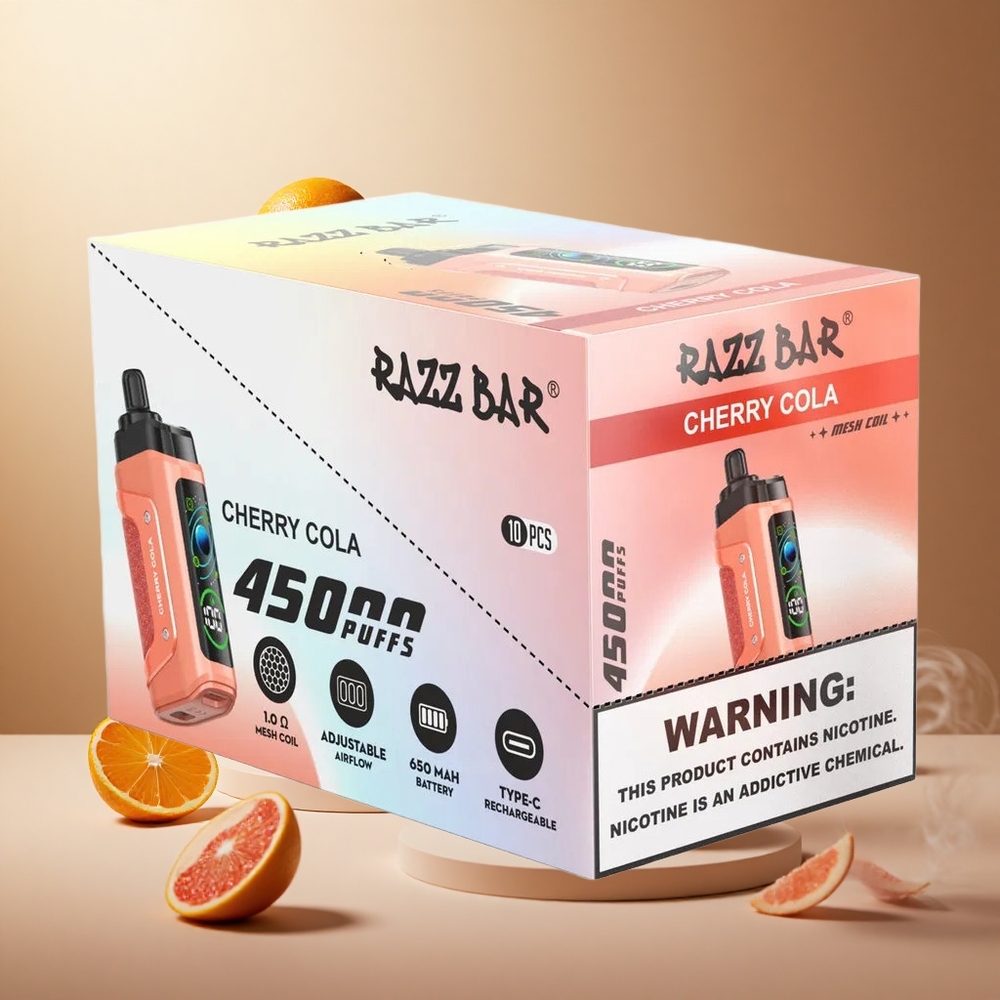 Wiśnia Cola Razz Bar 45000 Zaciągnięć Dostosowywany przepływ powietrza vape wholesale Poland