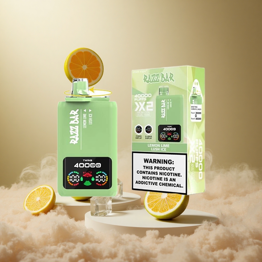 Cytrynowo-Limonkowy_Lodowy Owoc Razz Bar 40000 Zaciągnięć Wyświetlacz Mocy vape wholesale Poland