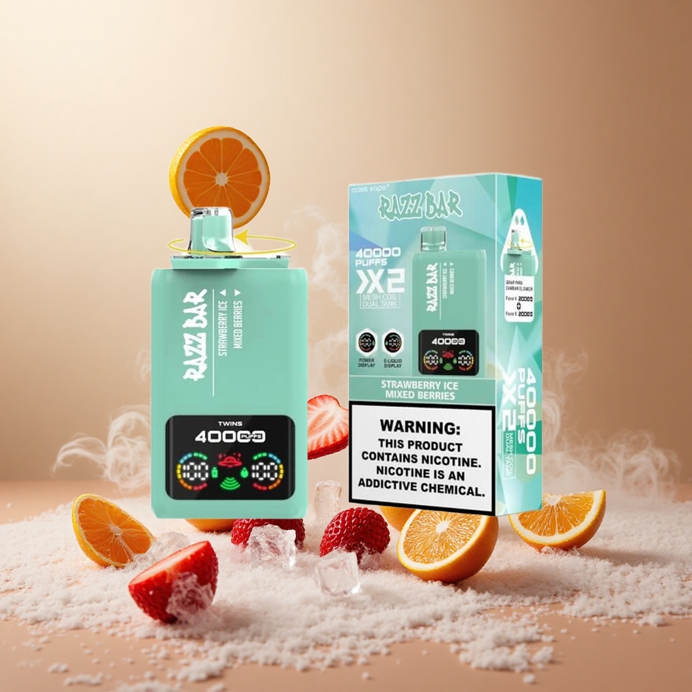 Truskawkowo-Jagodowy Lód Razz Bar 40000 Zaciągnięć Wyświetlacz Mocy vape wholesale Poland