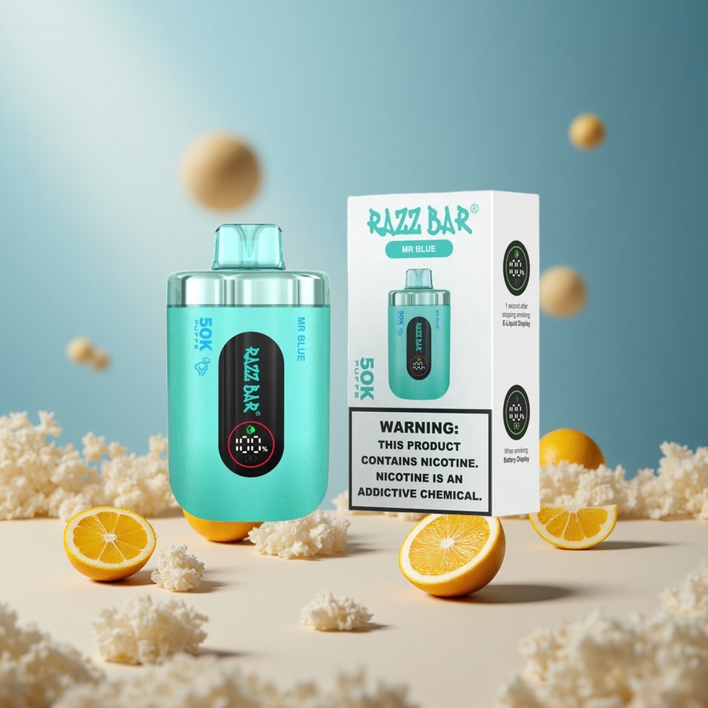 Malinowy Niebieski Razz Bar 50K 50000 Zaciągnięć Ładowany vape wholesale Poland