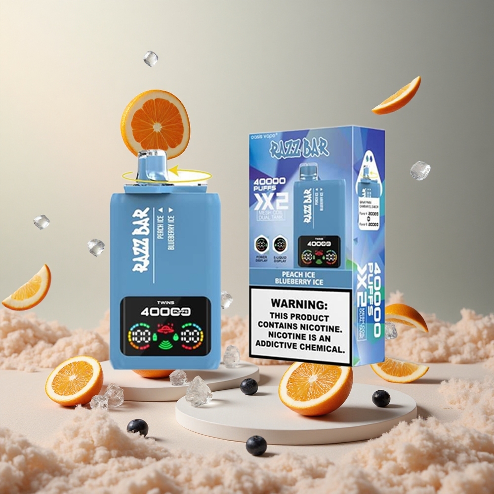 Brzoskwinia Lód_ Jagoda Lód Razz Bar 40000 Zaciągnięć Wyświetlacz Mocy vape wholesale Poland