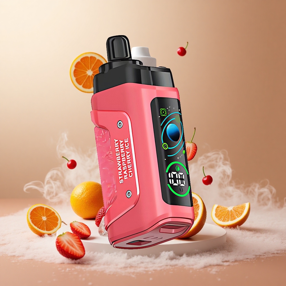 Truskawka Wiśnia Lód Razz Bar 45000 Zaciągnięć Typ-C Ładowany vape wholesale Poland